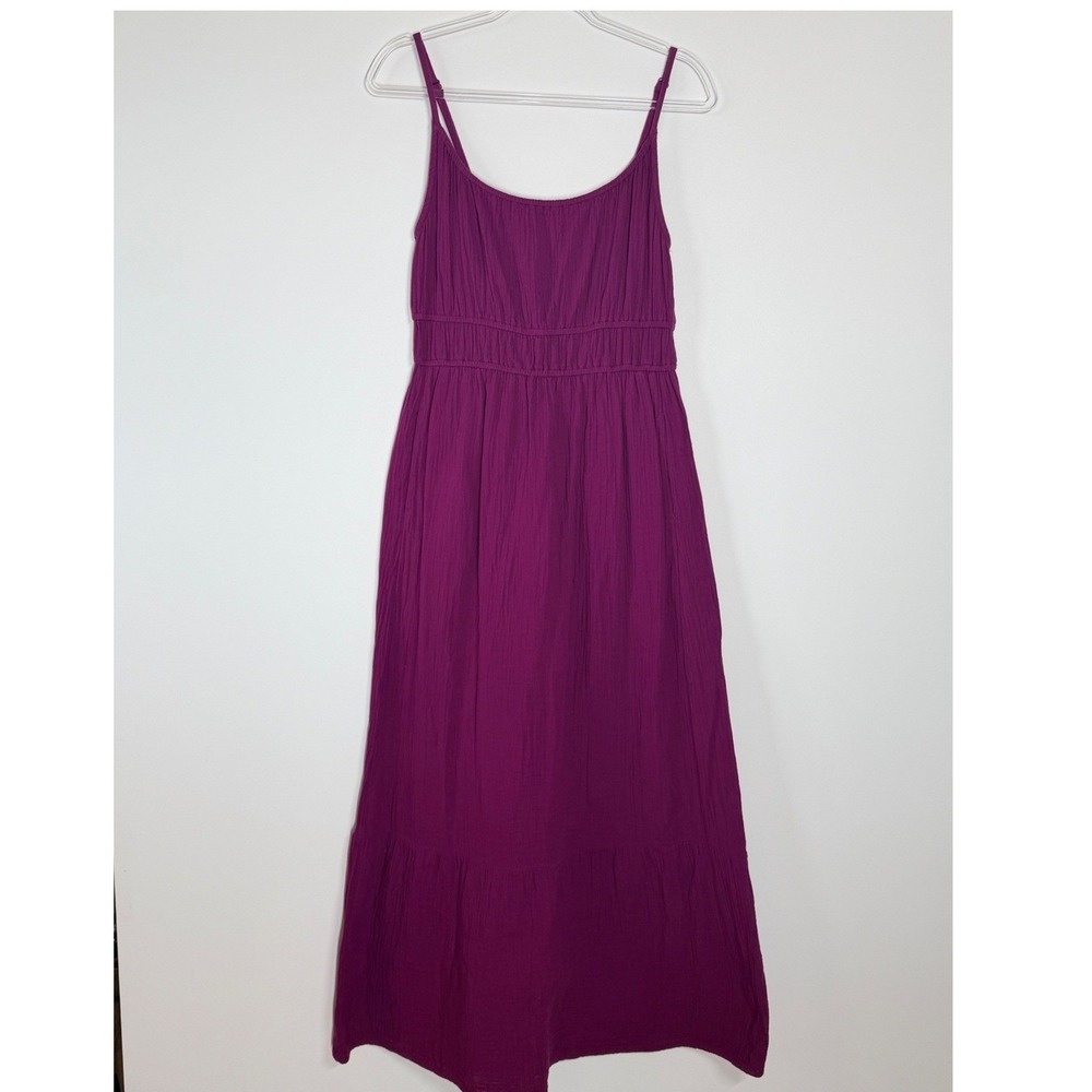 Pact Coastal Double Gauze Cami Maxi Dress Sangria Purple Medium WB1-WQC - Picture 5 of 13